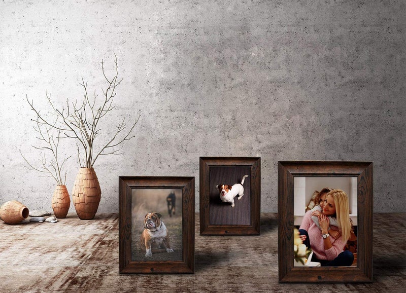 DECANIT 8x10 Picture Frames Rustic Distressed Brown Wood Pattern High Definition Glass for Table Top Display and Wall Mounting Photo Frameï¼ŒPack of 2 - Image 5